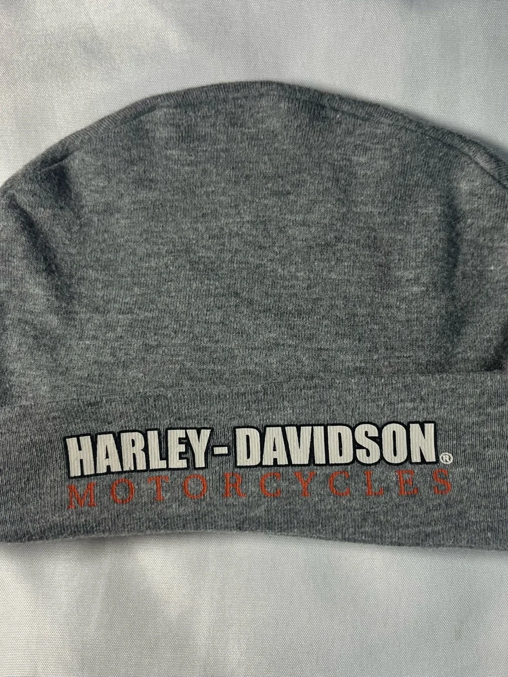 Harley-Davidson Toddler Beanie Hat Gray Black Orange Logo‎ Size 24M Biker